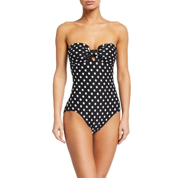 Kate Spade NY Strapless Polka Dot Print Swimsuit - Picture 1 of 7